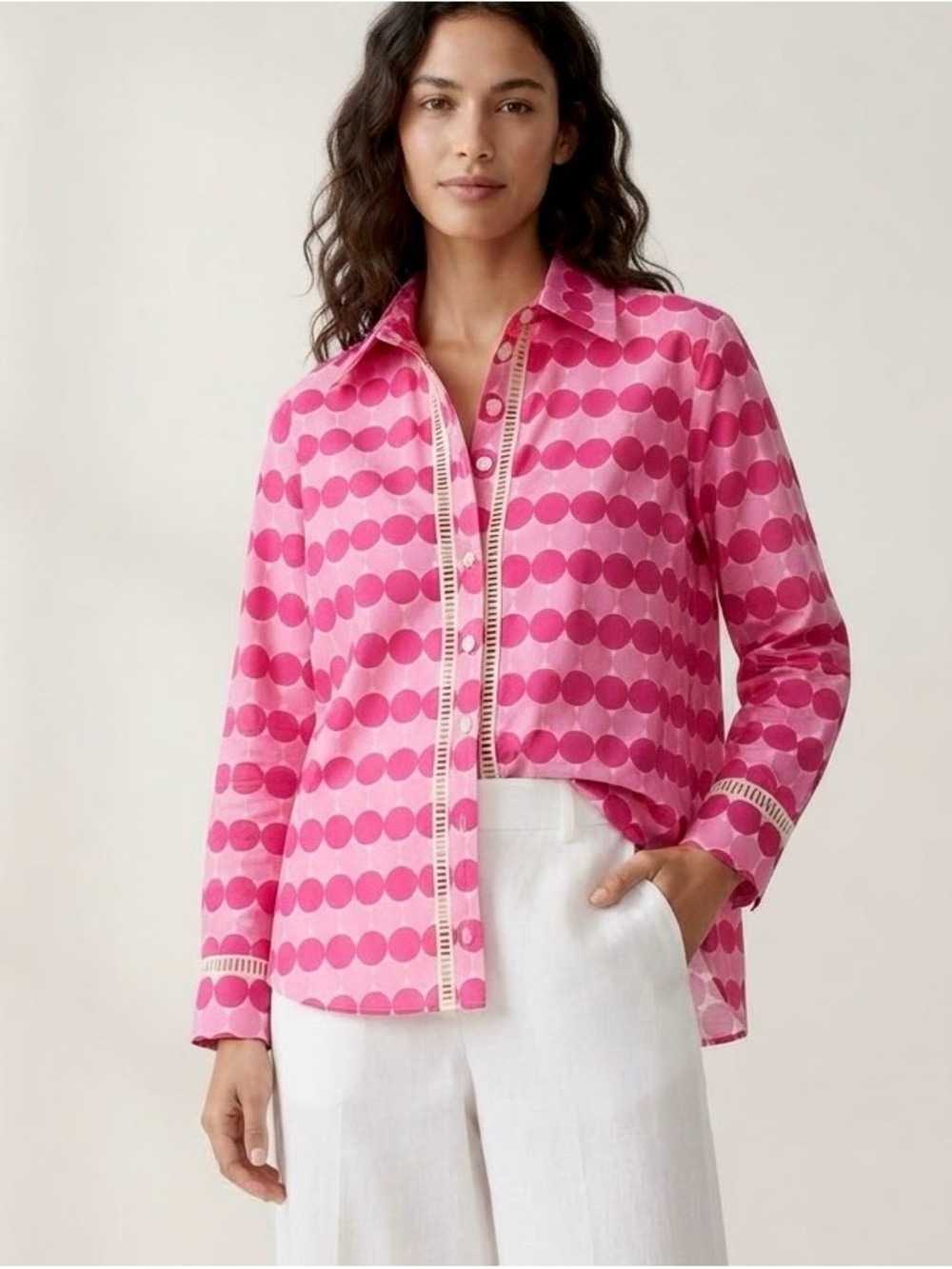 NWT Kate Spade Pink Polka Dot Button-Up Blouse Size 1 (US 4)